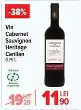 Carrefour Vin Cabernet Sauvignon Heritage Carillan Ofertă
