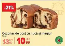 Carrefour Cozonac de post cu nucă și magiun Ofertă