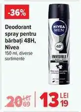 Carrefour Deodorant spray pentru bărbați 48H, Nivea Ofertă