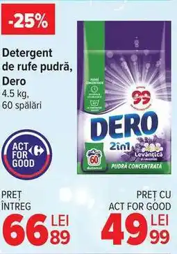 Carrefour Detergent de rufe pudră Dero Ofertă