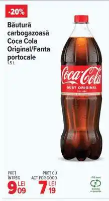 Carrefour Băutură carbogazoasă Coca Cola Original/Fanta portocale 1.5 L Ofertă