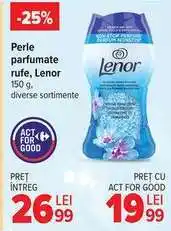 Carrefour Perle parfumate rufe, Lenor Ofertă