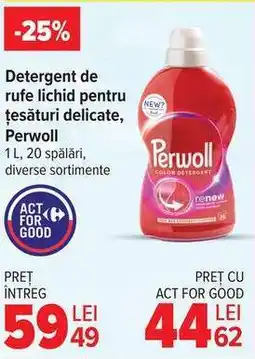 Carrefour Detergent de rufe lichid pentru țesături delicate, Perwoll Ofertă