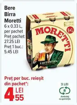 Carrefour Bere Birra Moretti Ofertă