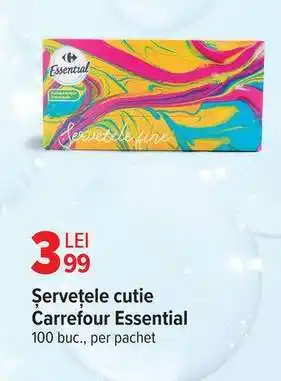 Carrefour Șervețele cutie, Carrefour Essential Ofertă