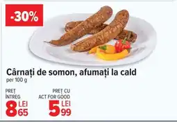 Carrefour Cârnați de somon, afumați la cald Ofertă