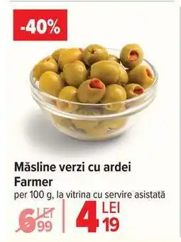 Carrefour Măsline verzi cu ardei Farmer Ofertă