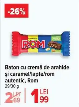 Carrefour Baton cu cremă de arahide și caramel/lapte/rom autentic, Rom Ofertă