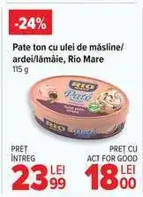 Carrefour Pate ton cu ulei de măsline/ardei/lămâie, Rio Mare Ofertă