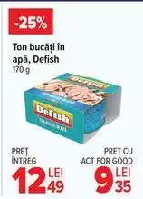 Carrefour Ton bucăți în apă Defish Ofertă