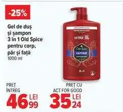 Carrefour Gel de duș și șampon 3 în 1 Old Spice pentru corp, păr și față 1000 ml Ofertă
