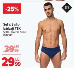 Carrefour Set x 3 slip, bărbați, TEX Ofertă