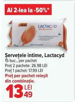 Carrefour Șervețele intime, Lactacyd Ofertă