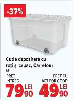 Carrefour Cutie depozitare cu roți și capac, Carrefour Ofertă
