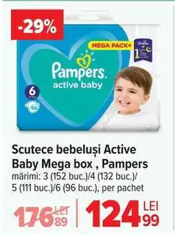 Carrefour Scutece bebeluși Active Baby Mega Box, Pampers Ofertă