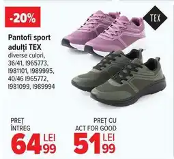 Carrefour Pantofi sport adulți TEX Ofertă