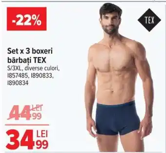 Carrefour Set x 3 boxeri bărbați, TEX Ofertă