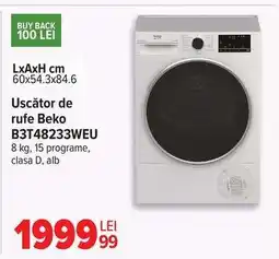Carrefour Uscător de rufe Beko B3T48233WEU Ofertă