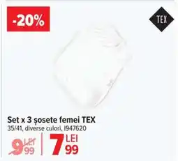 Carrefour Set x 3 șosete, femei, TEX Ofertă