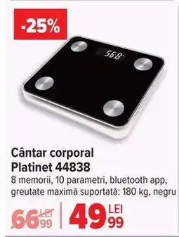 Carrefour Cântar corporal Platinet 44838 Ofertă