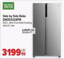 Carrefour Side by Side Beko GNO5322XPN Ofertă