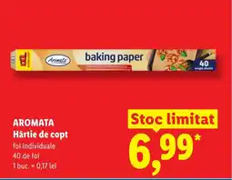 Lidl AROMATA Hârtie de copt foi Ofertă