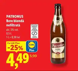 Lidl PATRONUS Bere blondǎ nefiltratǎ Ofertă