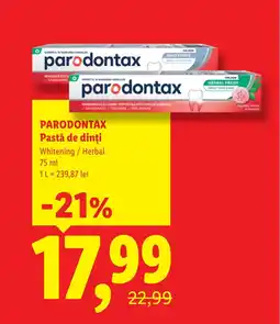 Lidl PARODONTAX Pastă de dinți Ofertă