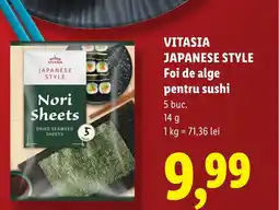 Lidl VITASIA JAPANESE STYLE Foi de alge pentru sushi Ofertă