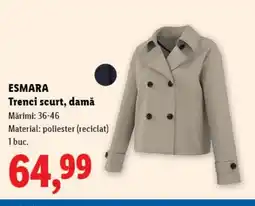Lidl ESMARA Trenci scurt, damă Ofertă
