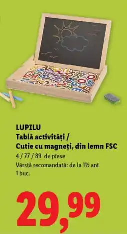 Lidl LUPILU Tablă activități / Cutie cu magneți, din lemn FSC Ofertă