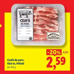 Lidl Ceafă de porc, fără os, feliată Ofertă