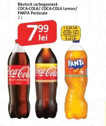 Băutură carbogazoasă COCA-COLA/COCA-COLA Lemon/ FANTA Portocale