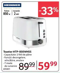 Selgros Toaster HTP-850WHSS Ofertă