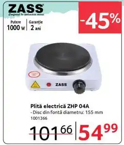 Selgros Plită electrică ZHP 04A Ofertă