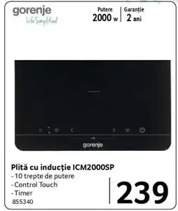 Selgros Plită cu inducție ICM2000SP Ofertă