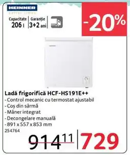 Selgros Ladă frigorifică HCF-HS191E++ Ofertă