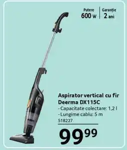 Selgros Aspirator vertical cu fir Deerma DX115C Ofertă