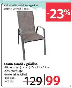 Selgros Scaun terasă / grădină Ofertă
