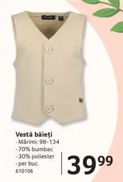Selgros Vestă băieți Ofertă