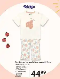 Selgros Set tricou cu pantaloni evazați fete Ofertă