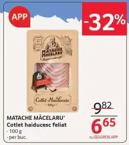 Selgros MATACHE MĂCELARU’ Cotlet haiducesc feliat Ofertă