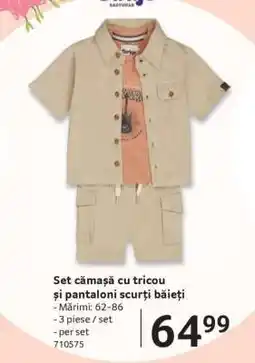 Selgros Set cămașă cu tricou și pantaloni scurți băieți Ofertă