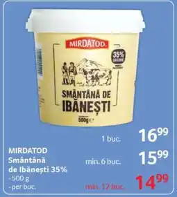 Selgros MIRDATOD Smântână de Ibănești 35% Ofertă