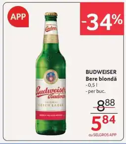 Selgros Budweiser Bere blondă Ofertă