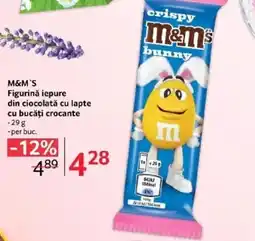 Selgros M&M'S Figurinǎ iepure din ciocolată cu lapte cu bucăţi crocante Ofertă