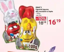 Selgros M&M'S Figurinǎ iepuraş din ciocolată cu lapte Ofertă