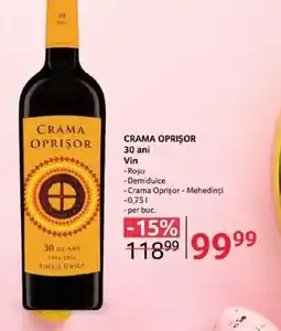 Selgros CRAMA OPRISOR 30 ani Vin Ofertă