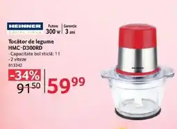 Selgros HEINNER Tocător de legume HMC-D300RD Ofertă