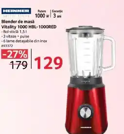 Selgros HEINNER Blender de masă Vitality 1000 HBL-1000RED Ofertă